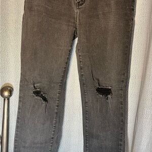 Judy Blue Mid-Rise Distressed Raw Hem Slim Fit Jeans Black Size 9/29 #JB88137